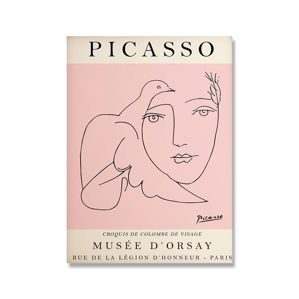 Линейное искусство выставочная картина Пикассо Абстрактная Картина на холсте