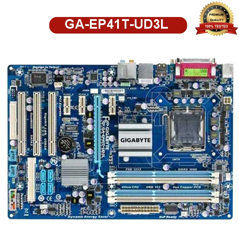Для Gigabyte GA-EP41T-UD3L оригинальная б/у материнская плата для Intel G41 LGA 775 DDR3 4 Гб