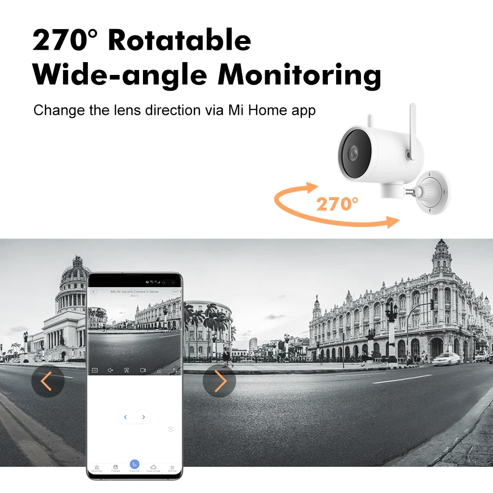 

New Global Version IMILAB EC3 Outdoor Smart IP Camera Remote Control Two-way Audio Night Vision 2.4Ghz Wifi Home Monitor