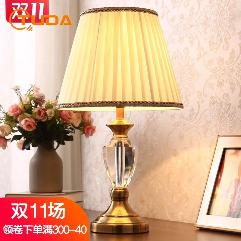 

30x53 см Бесплатная доставка, Минималистичная современная модная Хрустальная прикроватная лампа для спальни, американская настольная лампа, ...