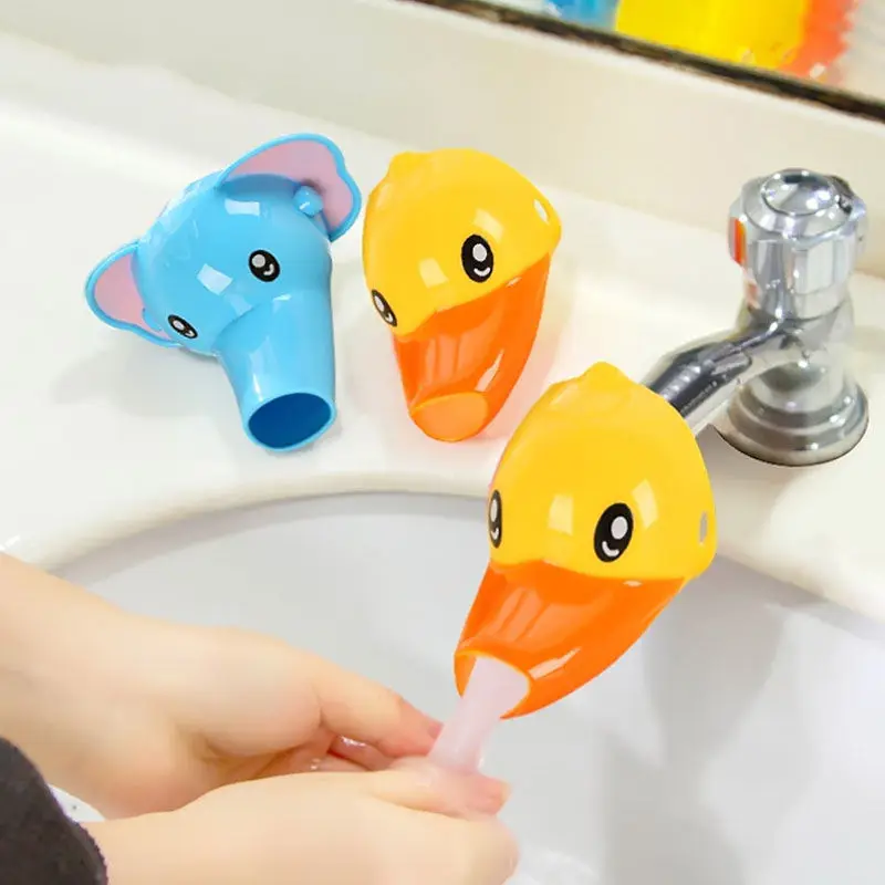 

1Pc Cute Cartoon Elephant Bathroom Faucet Sink Extender Child Wash Hand Diverter Faucet Extender Bathroom Accessories