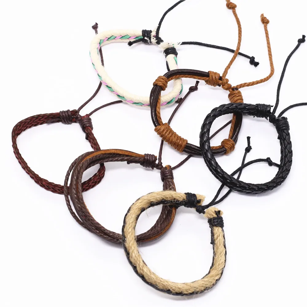 Punk Bohemia Leather Bracelet Men Homme Weave Wrap Bracelets for Women Jewellery Accesorios Mujer Pulsera Erkek Bileklik Bijoux
