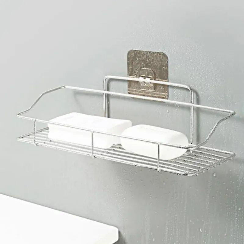 

Punch-free Seamless Stainless Steel Simple and Creative Bathroom Single-layer Soap Rack Drain Rack Strong and Durable Hot G8232