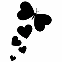 car stickers heart shaped butterfly stickers art car stickers decorated in blacksilver 10cm 14 3cm