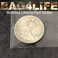 bag4life 1 walking liberty half dollar dvd magic tricks close up street illusions gimmick coin thru clear plastic bag magica
