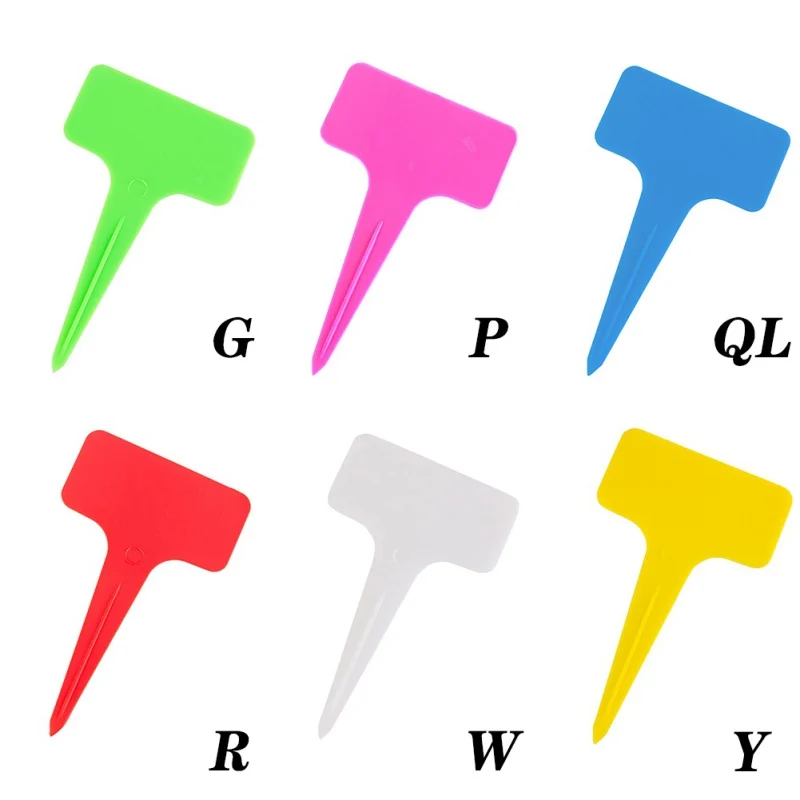 

200pcs Garden T-type Plant Markers Label Pot Planter Vegetable Labels Waterproof Plastic Markers Tag