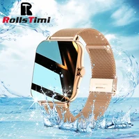 rollstimi 2021 new smart watch women men bluetooth call fitness tracker laidies smartwatch heart rate sleep monitor man watches