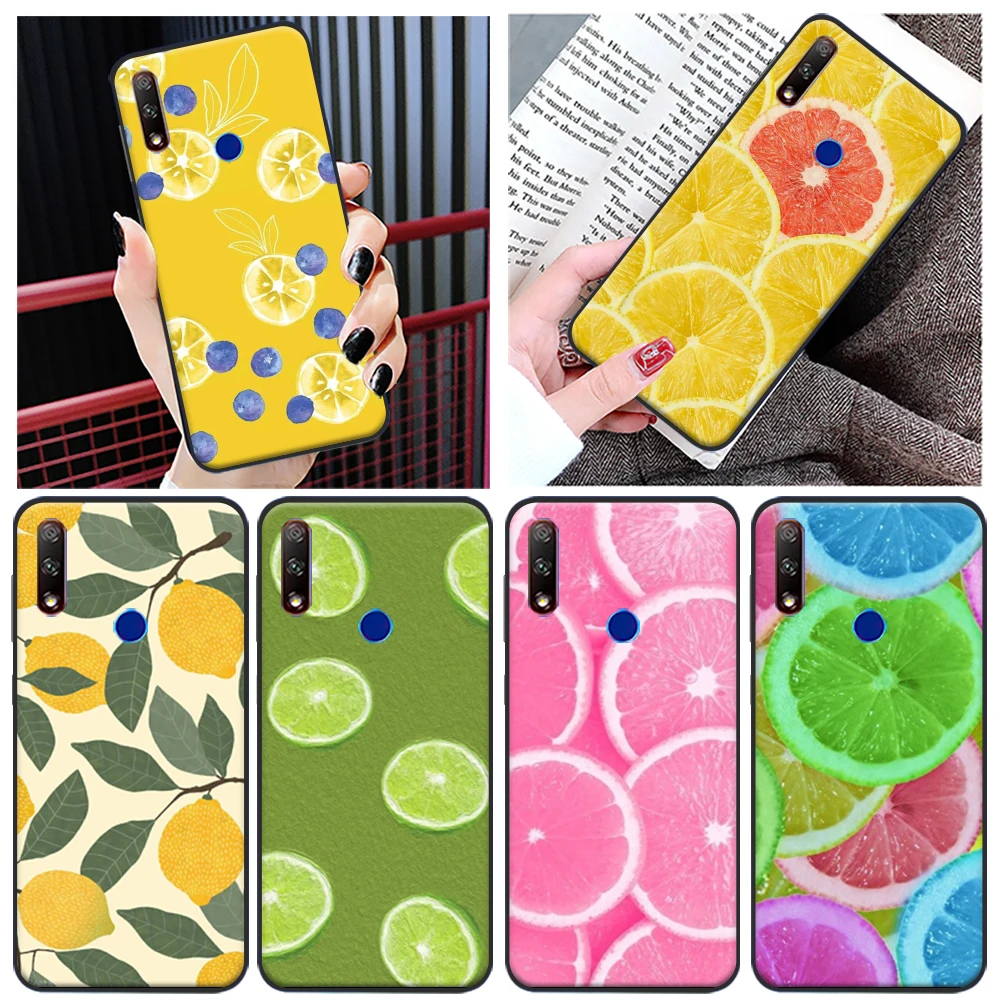 

Lemon Pink Color Green Cyan Phone Case For Huawei Honor 30 20i V20 20 10X 10 10i V10 9 9X V9 Lite Pro Coque Funda Soft TPU