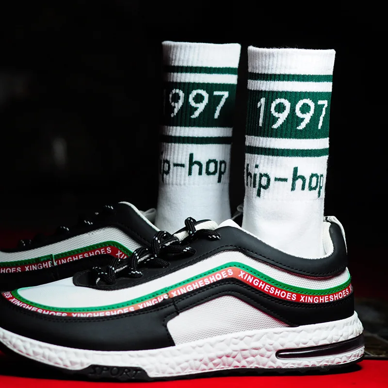 Мужские носки женские 1997 поколения уличные в стиле хип-хоп полосатые яркие