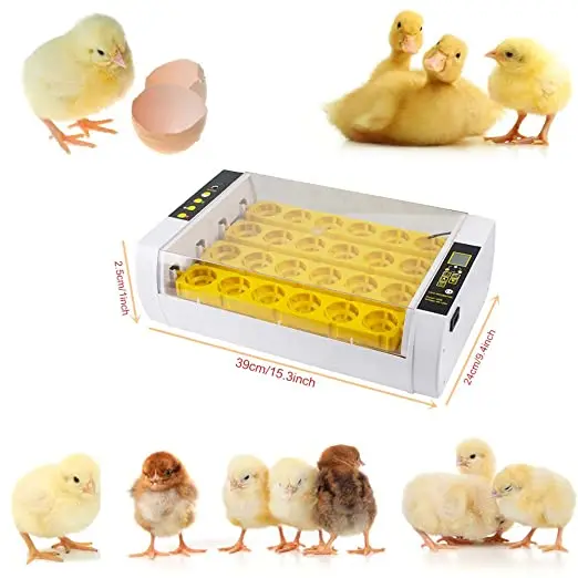 

Full Automatic LED 24 Egg Incubator Hatchery Machine Temperature Humidity Control Incubator Chicken Duck Quail Bird Brooder Farm