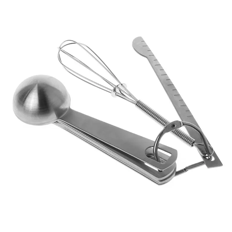 

9PCS/Set Measuring Spoons Scoop Stainless Steel Measuring Cup Kitchen Scale Baking Cooking Teaspoons Sugar Measuring