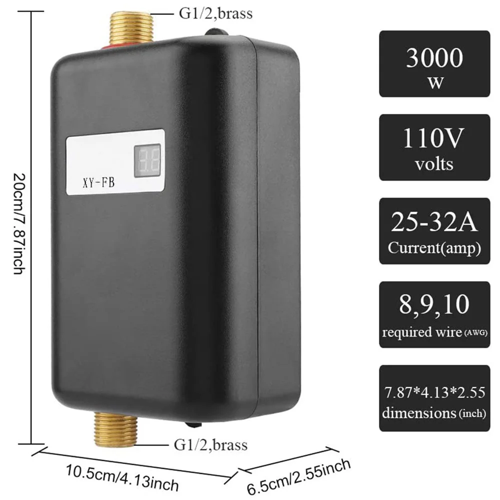 3400 Вт мгновенный Электрический безрезервуарный нагреватель горячей воды для