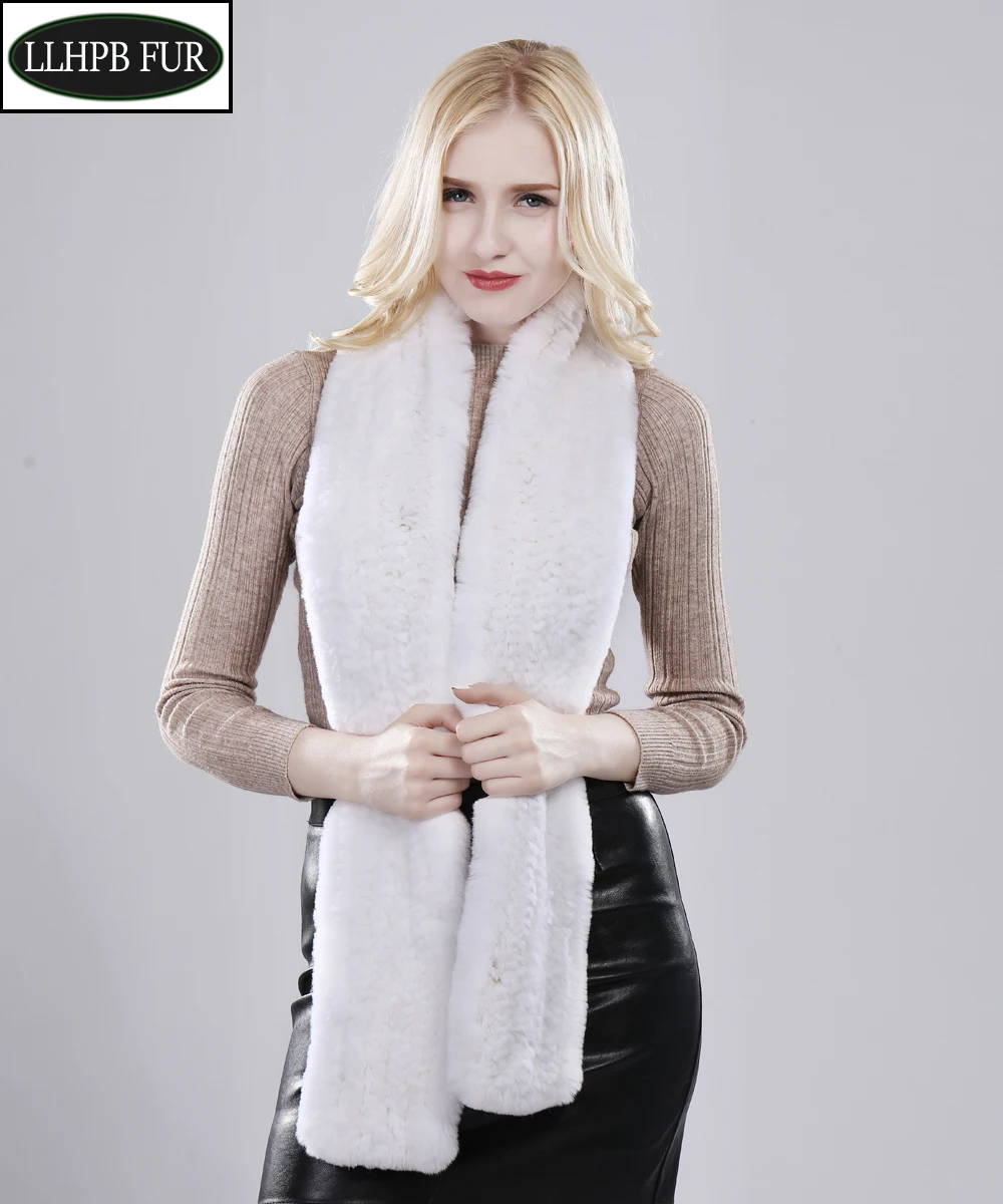 2021 Леди ручной вязанный натуральная шерсть лисий мех шарф Зимний теплый