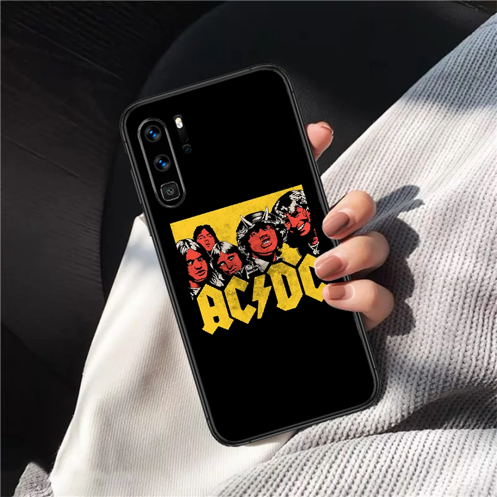 

AC Band DC Rock Phone Case For Huawei P Mate 10 20 30 40 Lite Pro smart Z 2019 nova 5t black Funda 3D Cell Painting Coque