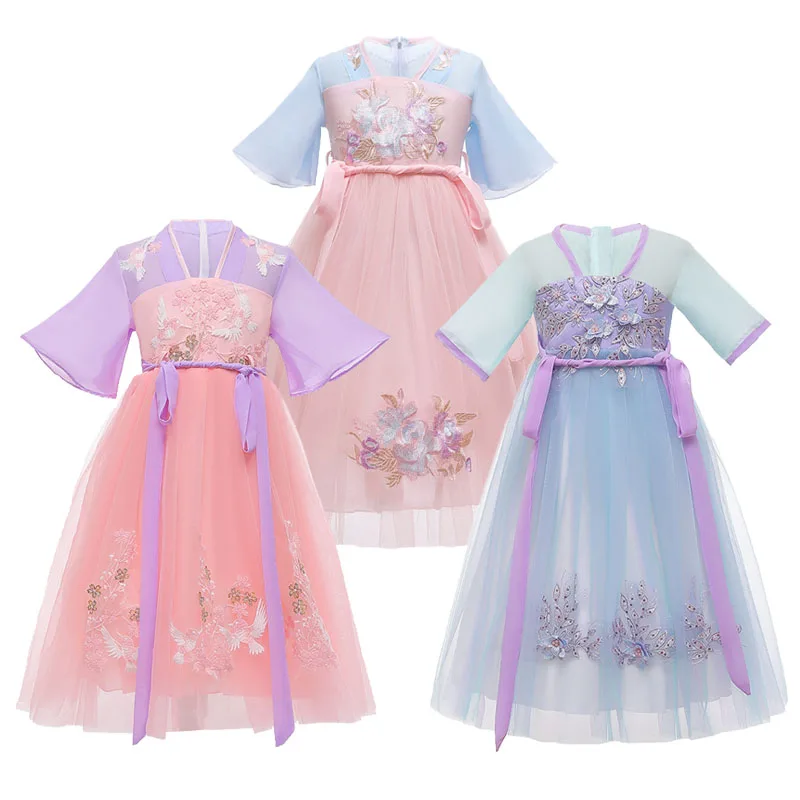 

Fashion Girls Dresses Children Embroidery Flowers Ball Gown Dress Teen Girl Princess Cosplay Costumes Girl Birthday Party Dress