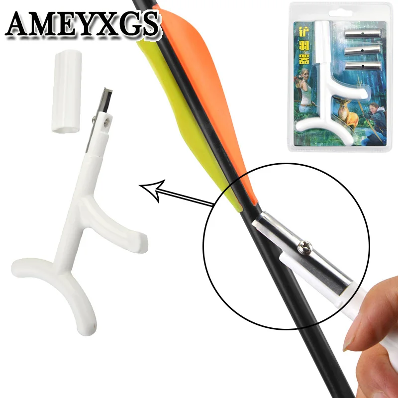 

1set Arrow Feather Scraper Strippe Strip Pro Vane Feather DIY Fletching Glue Remover Tool Hunting Archery Arrow Accessories