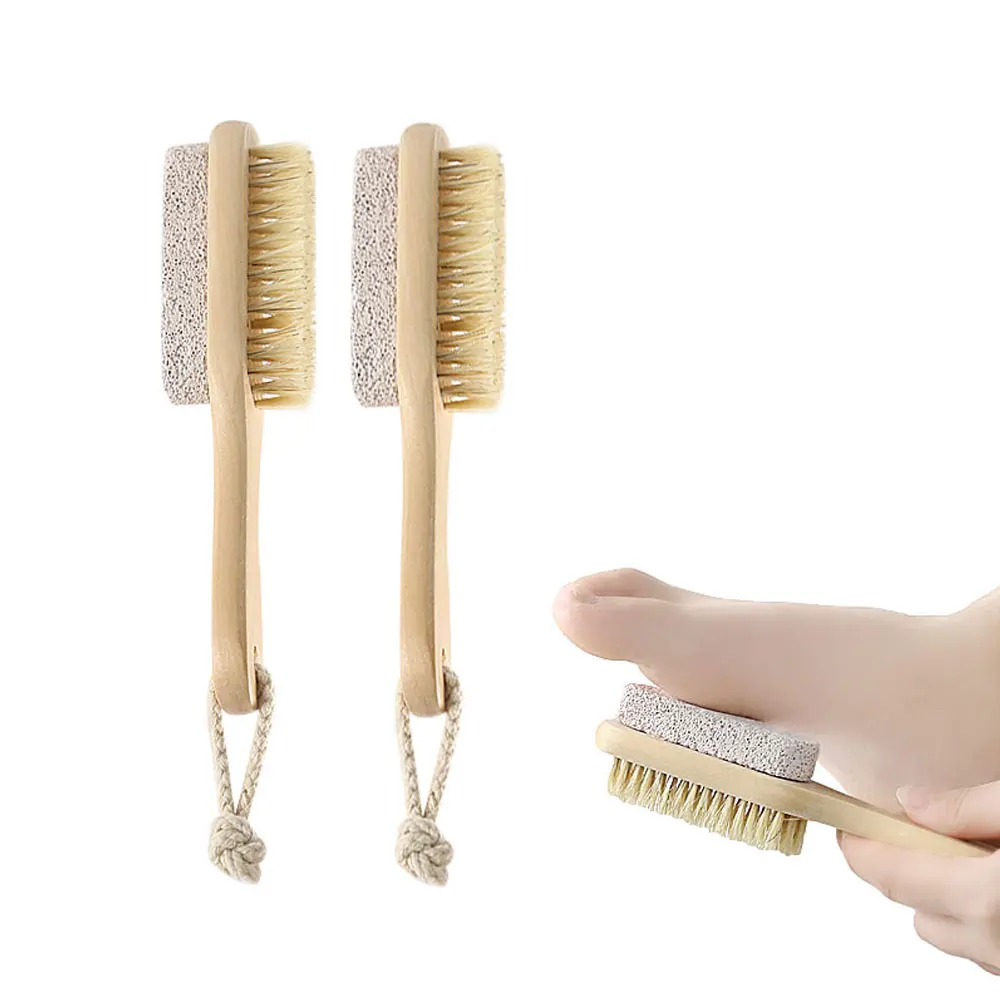 1*2 в 1 педикюрная щетка и пемза камень скребок для ног комбинация Отшелушивающий