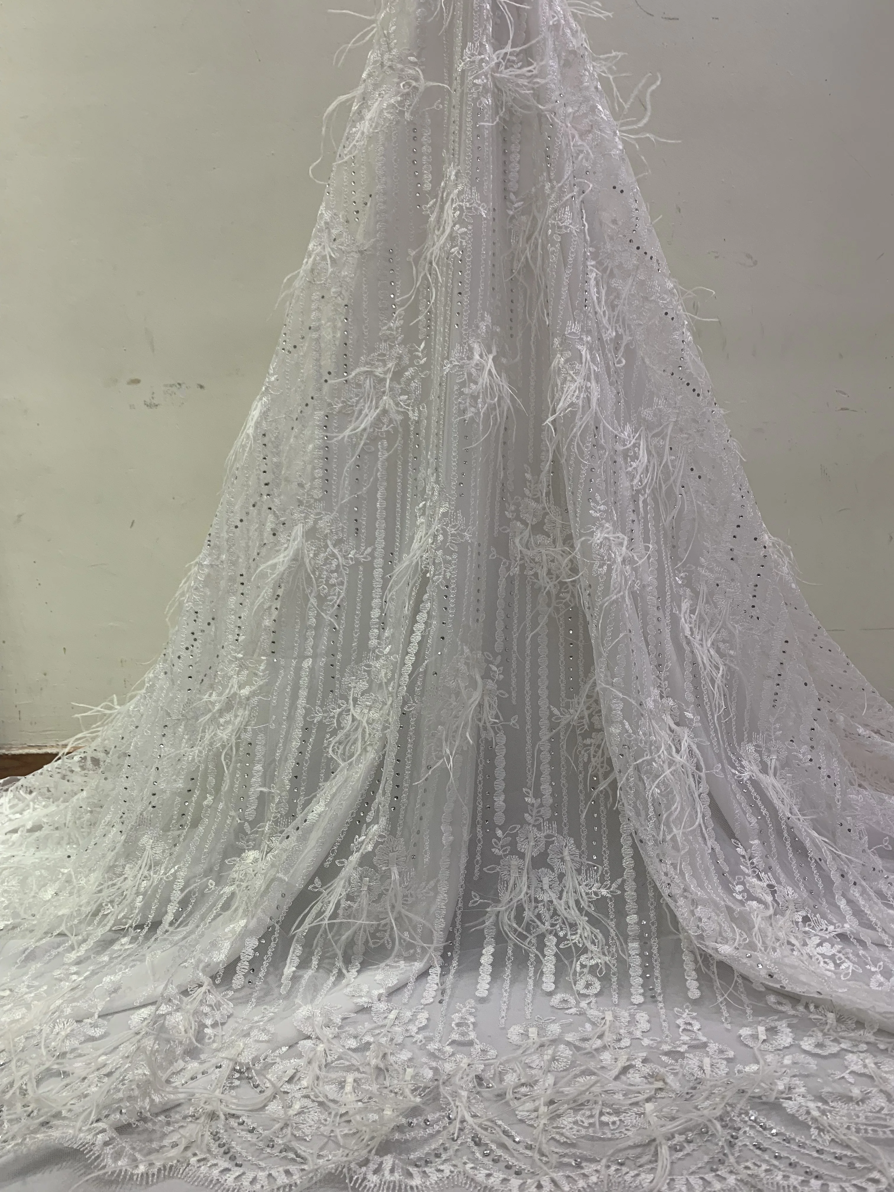 Самая продаваемая Новая высококачественная белая африканская кружевная ткань