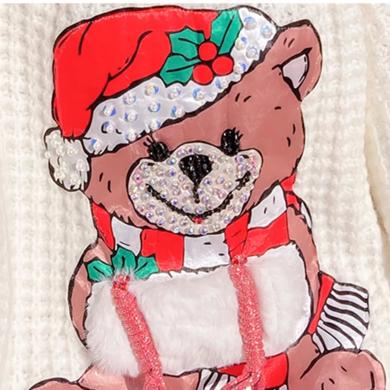 

Vefadisa White Beading Cartoon Print Women Sweater 2021 Spring Turtleneck Knitted Coat Plus Size Pullover Knitted Coat QYF4811