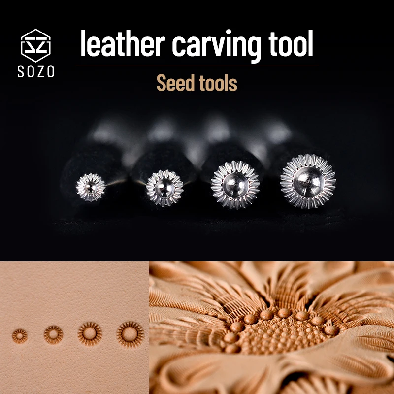 

SOZO ZZ1 Leather Work Stamping Flower Center Seed Tool Printing Carving Stamps 304 Stainless Steel