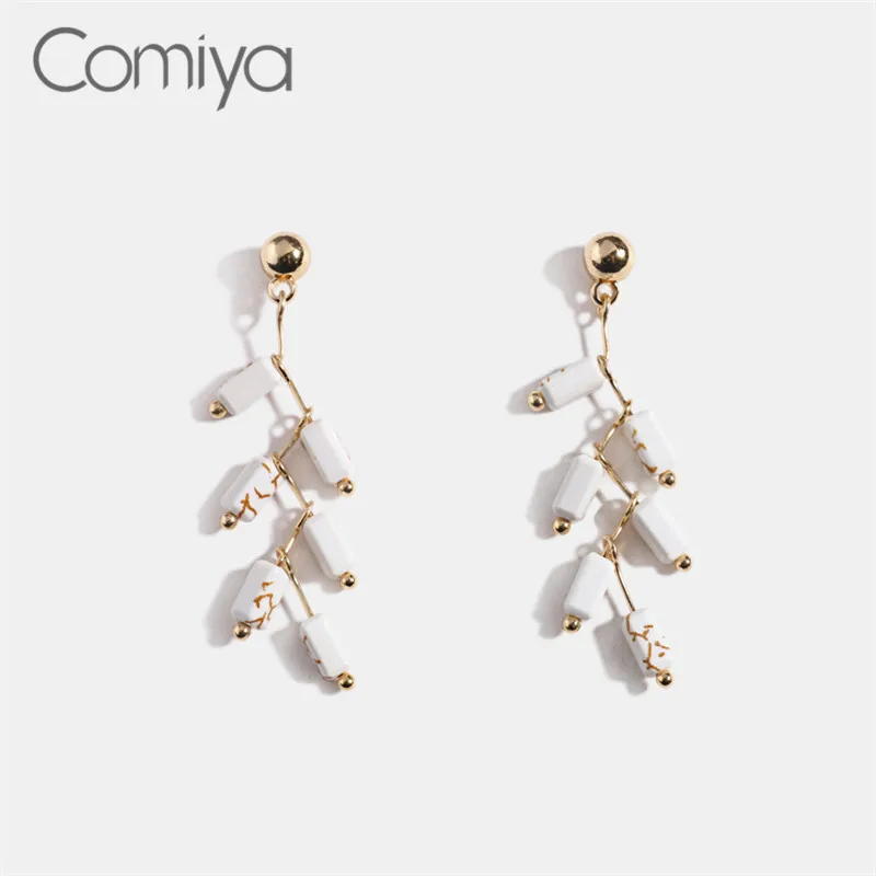 Серьги-подвески Comiya длинные серьги золотистого цвета цинковый сплав цветок