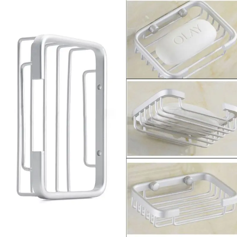 

Aluminum Space Wall Mounted Bathroom Bath Hook Soap Holder Soap Basket