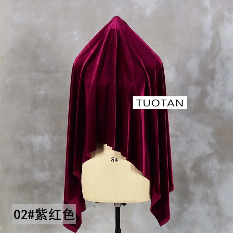 Фиолетово-красная ткань с эластичным золотым бархатным покрытием на всех