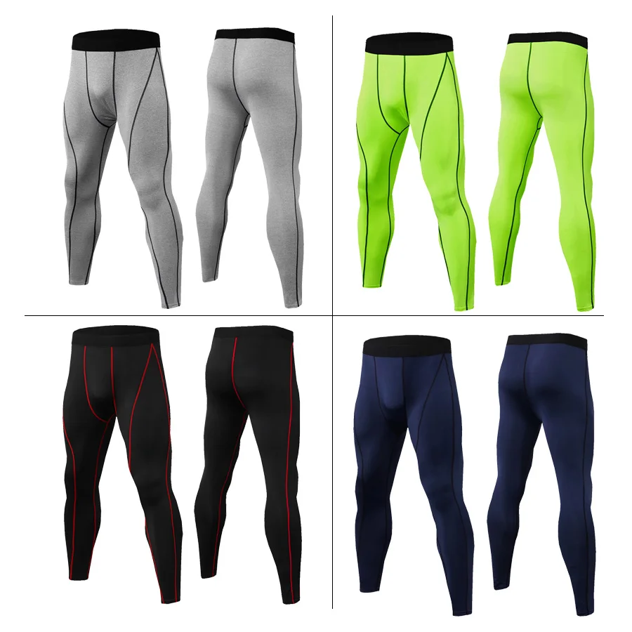 

Спортивные Леггинсы для мужчин, для бега, тренировок, фитнеса, бега, трико для тренажерного зала, эластичная спортивная одежда, Леггинсы для ...