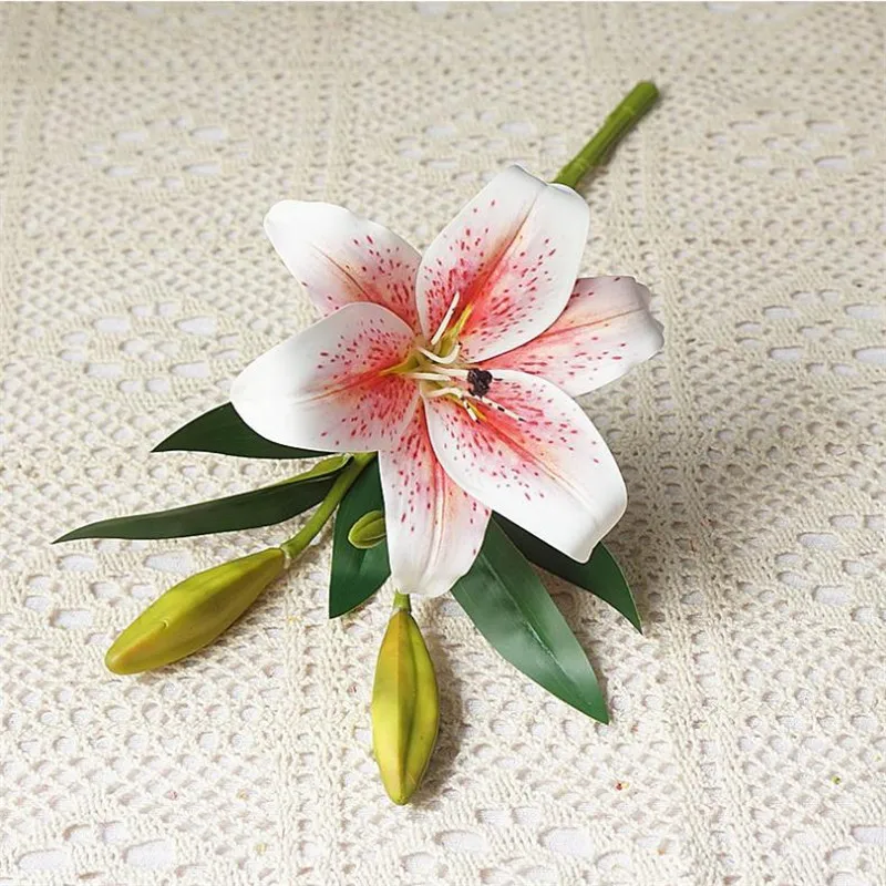 Одна искусственная короткая Лилия длиной 14 57 дюйма имитация 3D печати Lilium для