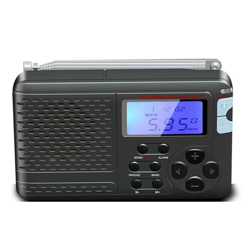 

Портативный радиоприемник FM AM SW TV, карманный радиоприемник, коротковолновый будильник, портативные радиоприемники am fm с ЖК-дисплеем