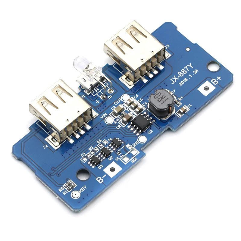 18650 Dual Micro USB 3 7 В до 5 2A Boost Мобильный Внешний аккумулятор DIY литиевая батарея