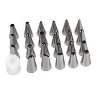 23pcs cake decorating set stainless steel piping tips cream confectionery nozzles with adapter pastry bag baking tools for cakes