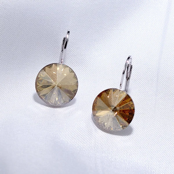 BAFFIN, классические серьги-гвоздики Bella, кристаллы от Swarovski, модные, золотые, серебряные, Круглые, для пирсинга, вечерние, ювелирные изделия для женщин, подарок - Окраска металла: Crystal GS Rhodium