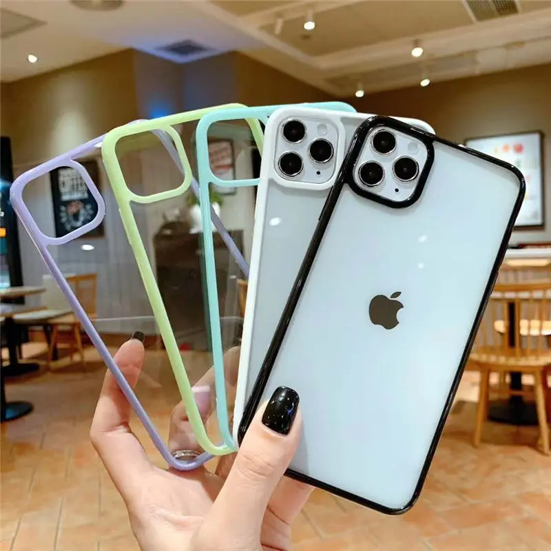 

Противоударный чехол карамельного цвета для телефона iPhone 12 SE 2020 11 11Pro Max XR XS Max X 7 8 Plus 11Pro, прозрачный, мягкий, акриловый