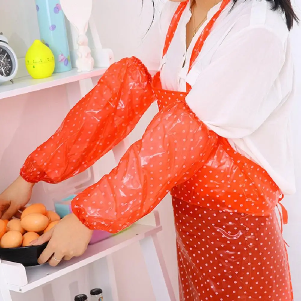 Transparent Acid Resistant Home PVC Simple Anti-Oil Waterproof Dots Kitchen Apron Random Color #EW | Aprons