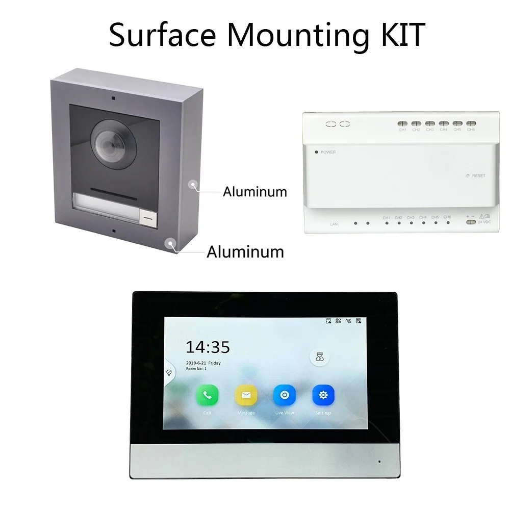 Hik оригинальная Многоязычная 2 проводной IP видео домофон комплект ip дверной