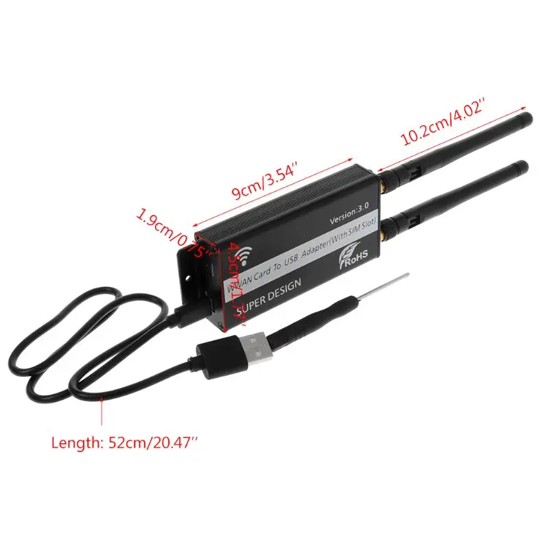 Беспроводной адаптер NGFF(M.2) B к USB с разъемом для Sim карты модуля WWAN/LTE/4G настольного
