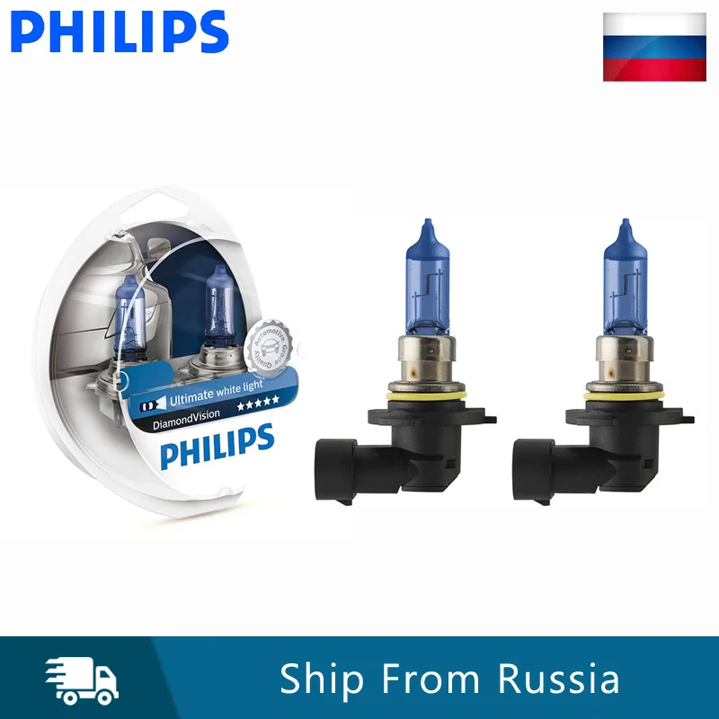 Автомобильная галогенная фара Philips 9006 HB4 12 В 55 Вт DiamondVision 5000K белая оригинальные