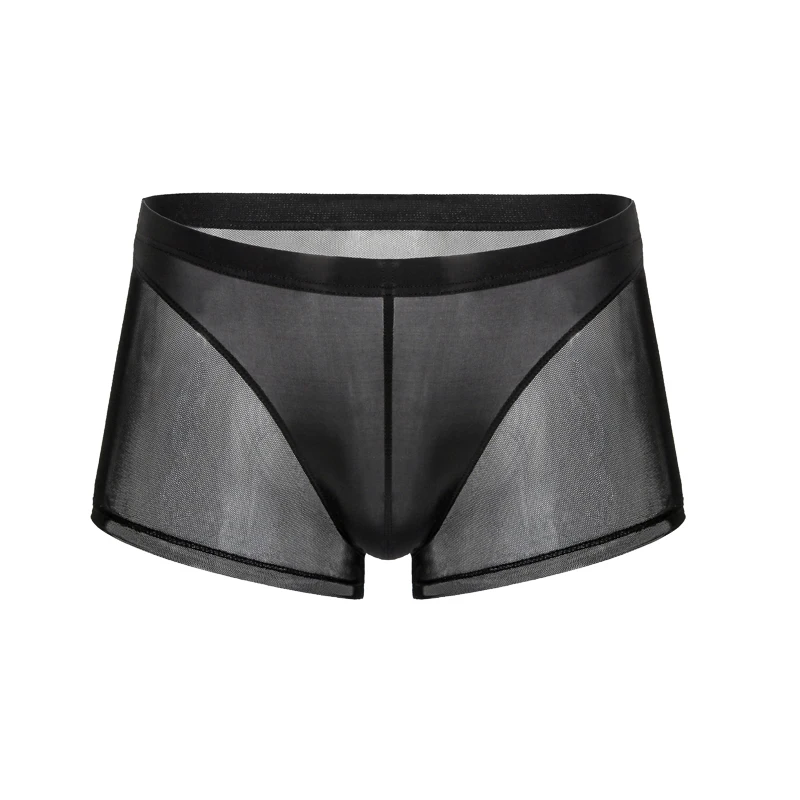 Для мужчин сексуальное нижнее белье s ультра тонкие сетчатые трусы боксеры