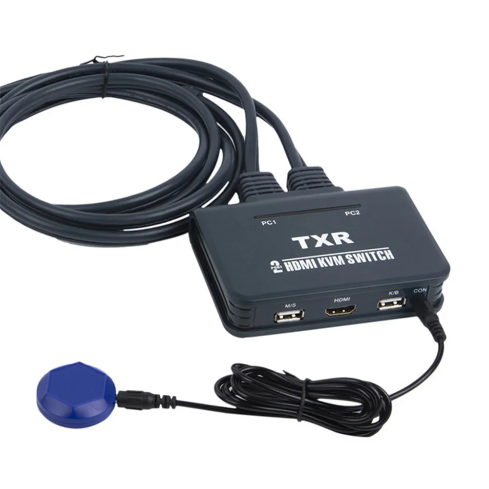 

2 Port Notebook Computer TV Projector With Cables Desktop Controller Button Splitter Box USB Keyboard Mouse KVM Switch