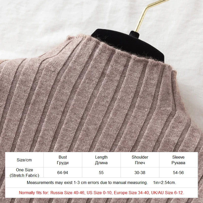 

Woman Sweaters 2020 Autumn Winter Ribbed Knitted Sweater Women Pullover Mock Neck Long Sleeve Solid Casual Knitwear Tops Clothes