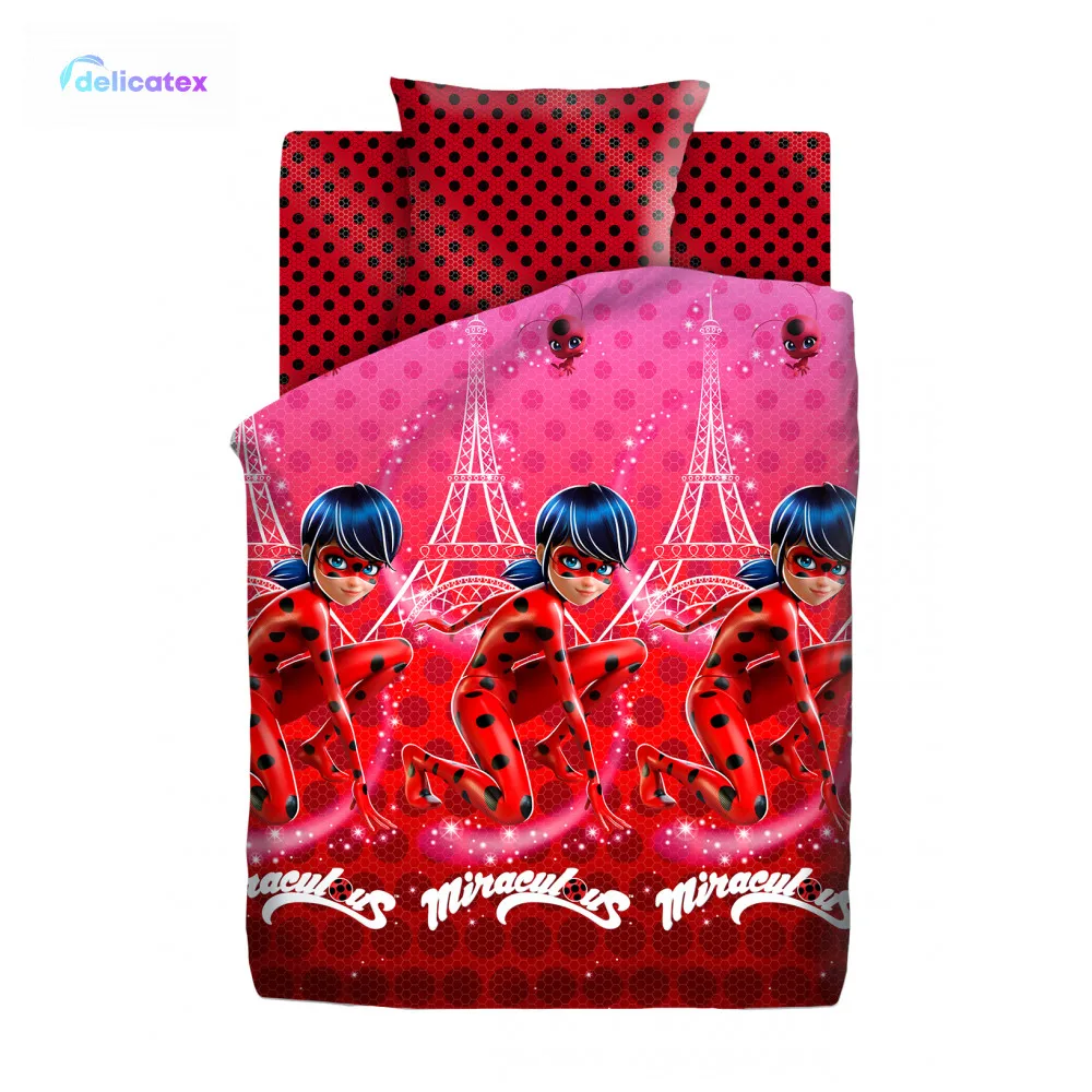 Детское Постельное белье КПБ Delicatex1.5 хлопок LadyBug (70х70) рис. 16024 1/16023 1 Леди Баг 100%