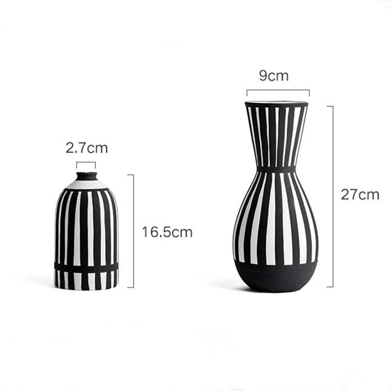 

Vase Home Decor Desktop Ceramic Vase Decoration Home Striped Vase Flower pot