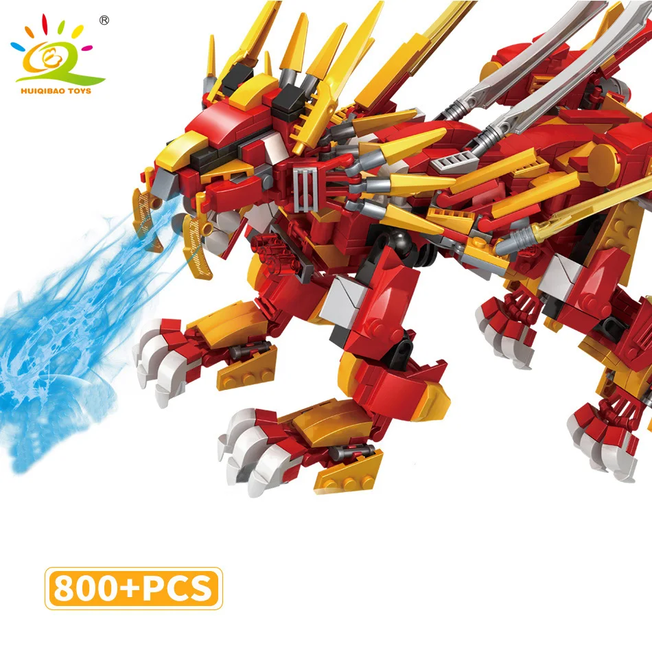 Игрушки-подарки 800 + шт. Ниндзя Летающий Огонь лев строительные блоки Совместимые