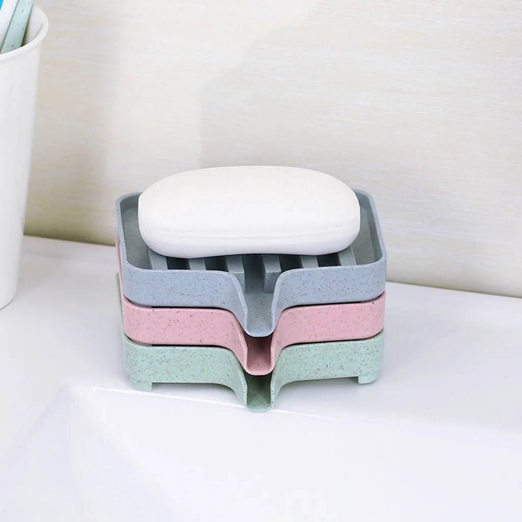 

Sponge Holder Pp Wheat Straw Storage Rack Drain Soap Box Tray Soapbox 1 Pcs Shower Soap Tray Tool Soap Dish Plate Holder#40