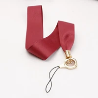 red bean paste red broadband hanging neck rope mobile phone shell lanyard key card bag long lanyard simple solid color wholesale