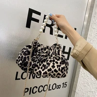 elegant tiger patternzebra patternleopard pattern small shoulder bags for women 2021 sexy nightclub handbag pearl chain hobos