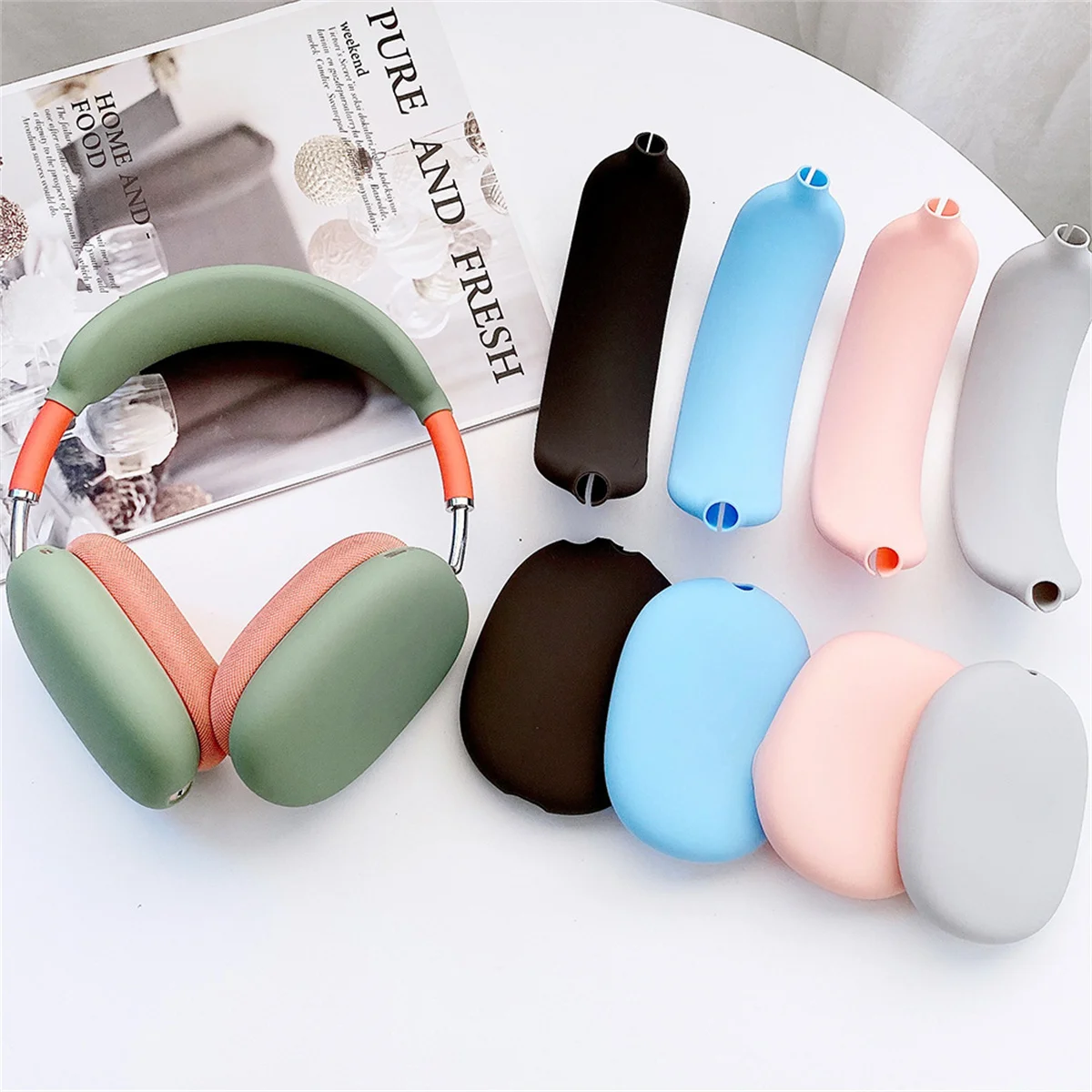 Чехол для наушников Airpods Max безопасный кожи силиконовый защитный чехол Apple