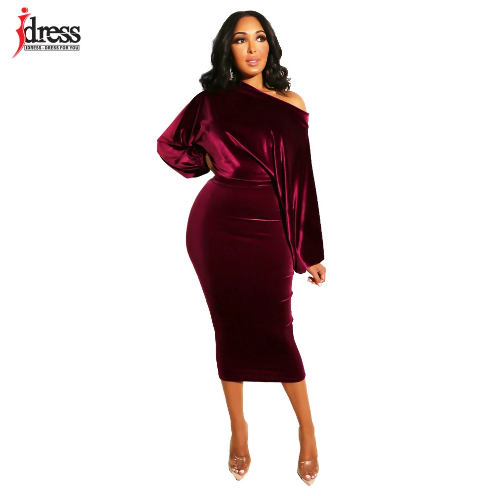 Сексуальное облегающее платье IDress 2020 с открытыми плечами для ночного клуба