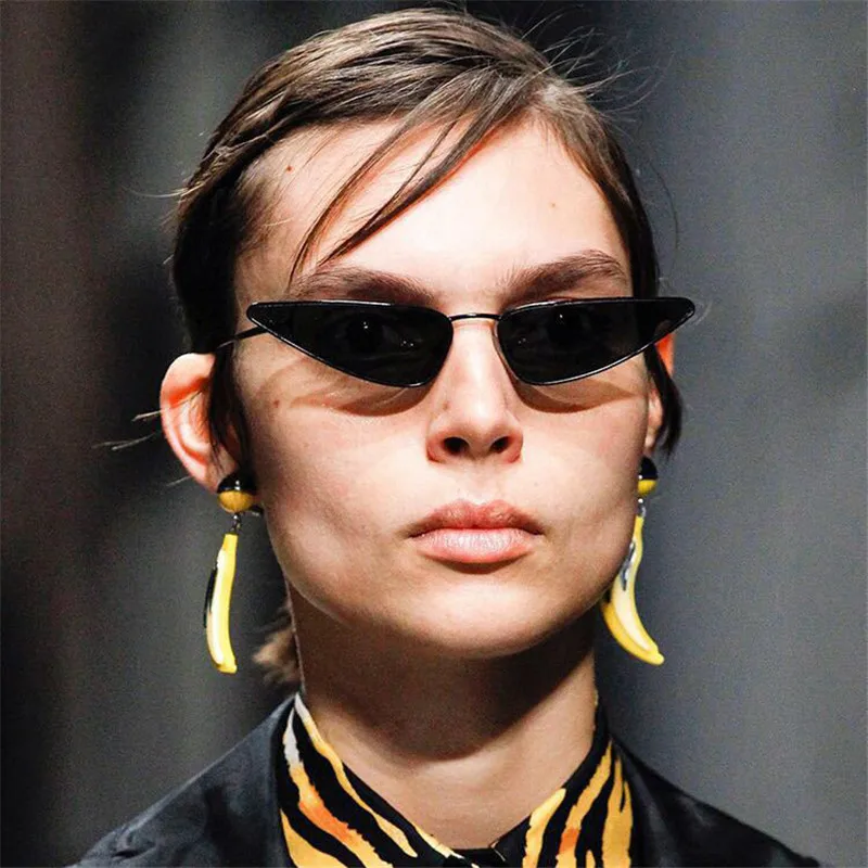 Солнцезащитные очки кошачий глаз женские винтажные маленькие брендовые